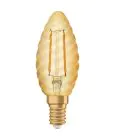 Ledvance Vintage 1906 LED E14 Kronljus Guld 1.5W 120lm - 824  | Ersättare 12W